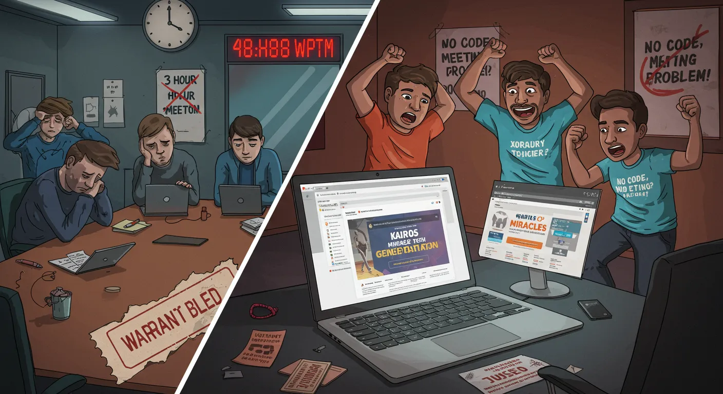 Ilustración de un equipo de desarrollo celebrando la creación de un plugin con Kairos WP™.